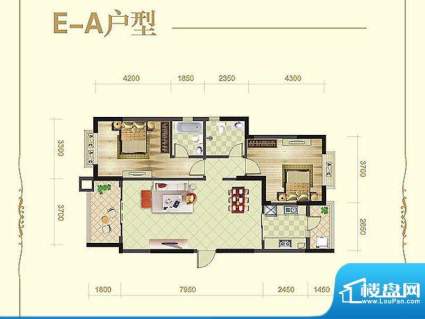 巴黎馨苑e-a户型 2室面积:103.28m平米