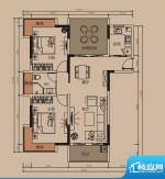 中珠上郡户型图8栋A户型 3室2厅面积:97.00平米
