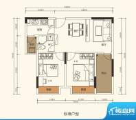 中珠上郡户型图2栋、3栋、4栋1面积:65.45平米