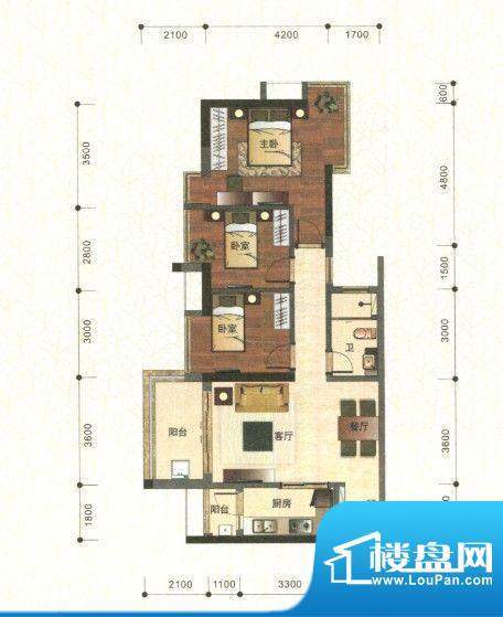 公园里户型图11、12、13栋05房