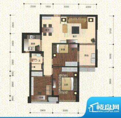 公园里户型图14栋一单元04房、