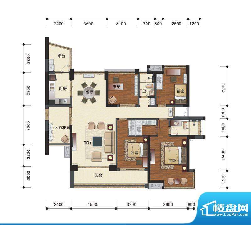 公园里户型图15、16、17栋03房