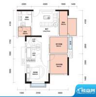 招商花园城二期户型图6-9栋1单面积:89.00平米