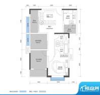 招商花园城二期户型图5栋 1单元面积:89.00平米