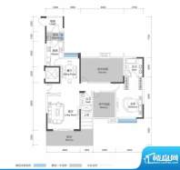 招商花园城二期户型图13栋 1单面积:160.00平米