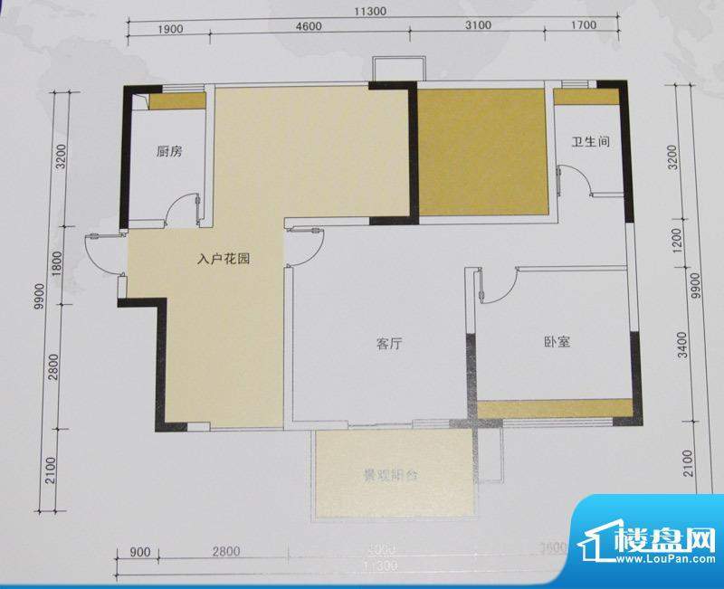 金域华府户型图1、2、3、7栋81面积:81.00平米