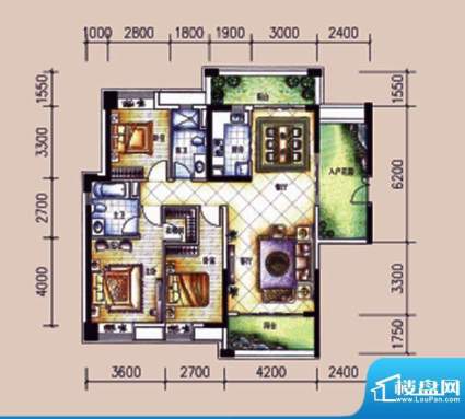 尚东领御户型图12栋2单元03户型面积:142.48平米