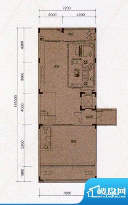 尚东领御D户型330㎡首层1厅138面积:138.00平米