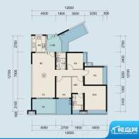 时代山湖海户型图33-36栋202-3面积:140.05平米