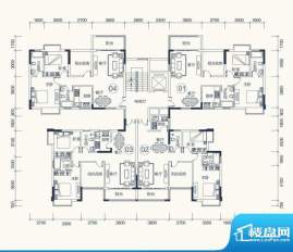 怡泰雅苑户型图1栋-2单元平面图