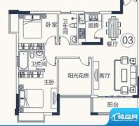 怡泰雅苑户型图1栋-2单元-03户面积:85.87平米