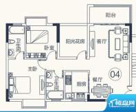 怡泰雅苑户型图1栋-2单元-04户面积:89.76平米