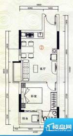 恒隆明珠户型图A2户型 1室2厅1面积:41.85平米