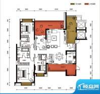 锦园户型图3栋1单元02户型 4室面积:214.44平米