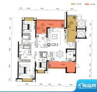 锦园户型图3栋1单元02户型 4室面积:214.44平米