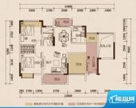 京华假日湾户型图1栋1、2单元0面积:89.12平米