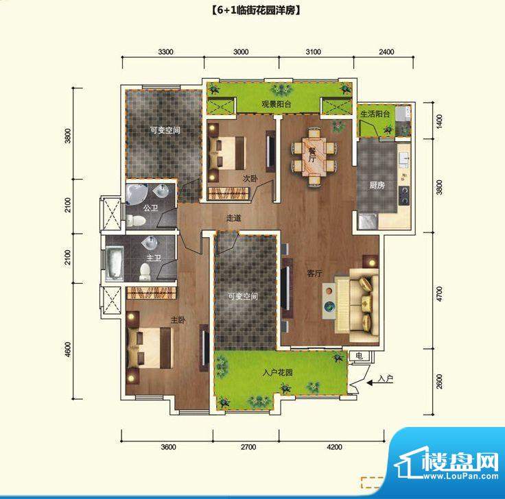 中交·锦湾A户型 4室面积:112.36m平米