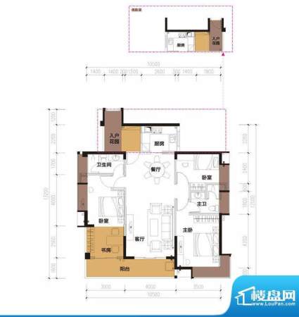 中珠九悦户型图B-3户型 3室2厅面积:124.33平米