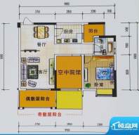 龙郡66D1-5 2室2厅1面积:77.20m平米