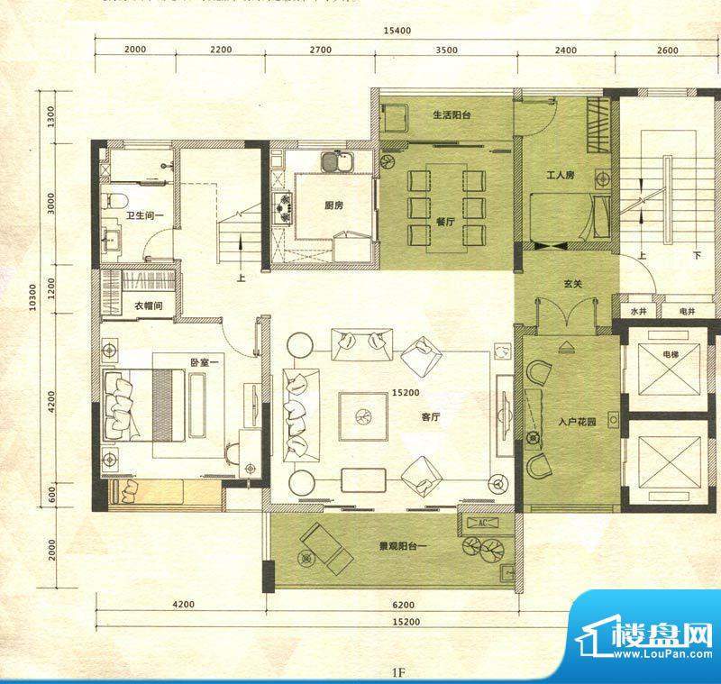 铭泰锦山户型图叠嶂轩二栋一单面积:168.01平米