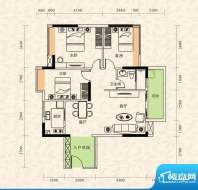 旭日印象户型图1栋1单元01房/3面积:100.09平米