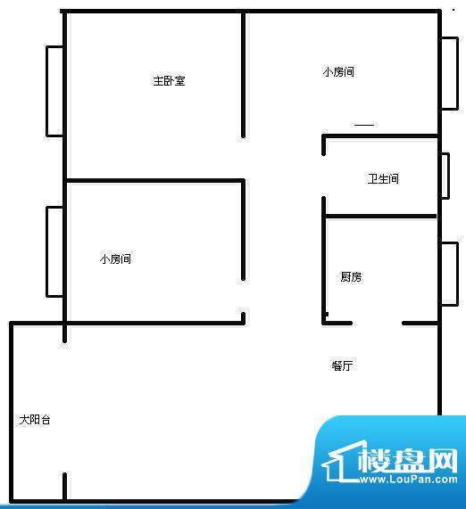 旭日印象户型图两室两厅一卫