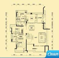 远大美域四期户型图紫檀金殿D户面积:294.00平米