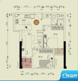 国子间户型图E户型02房 2室1厅面积:62.13平米