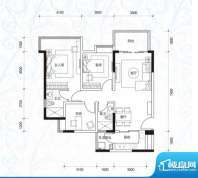 棕榈四季户型图1栋01房户型 3室面积:90.00平米