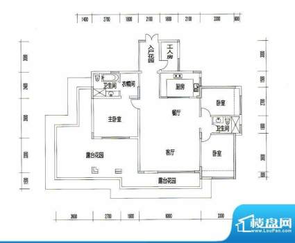 诚丰星座户型图A11户型 3室2厅面积:151.30平米