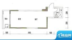 诚丰星座户型图A4户型 1室1厅1面积:51.42平米