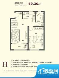爱乐国际公寓户型图户型图H 面积:69.30平米