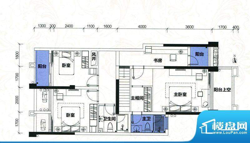 金地伊顿山户型图4栋2单元07房面积:142.14平米