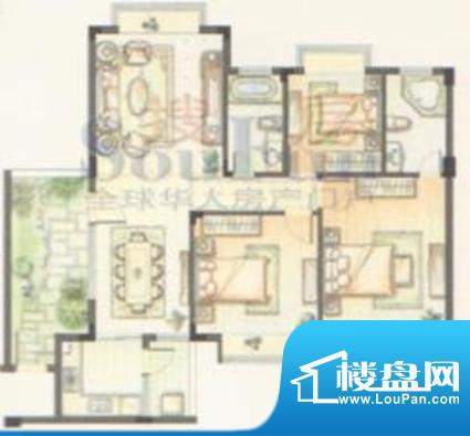 湖星水岸华庭户型图悠然天地居面积:123.30平米