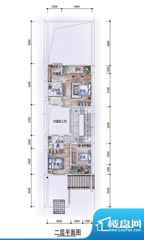 东方墅户型图G2户型二层户型图面积:327.00平米