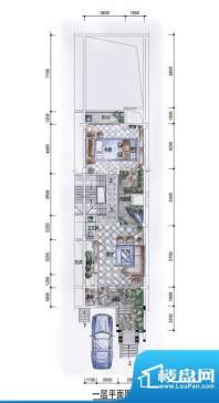 东方墅户型图H户型一层户型图 面积:263.00平米