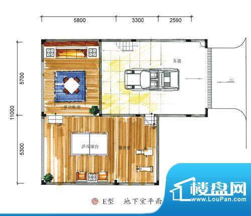 东方墅户型图E型地下室户型图 面积:387.00平米