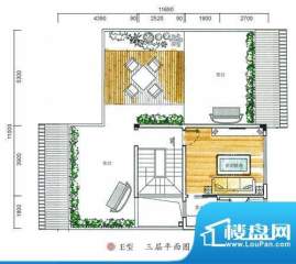 东方墅户型图E型三层户型图 5室面积:387.00平米