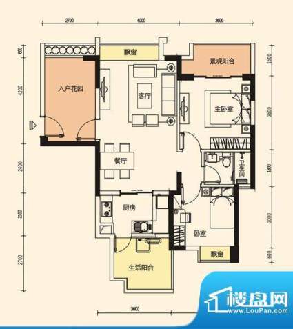 格力香樟户型图2栋4栋02户型 2面积:92.21平米