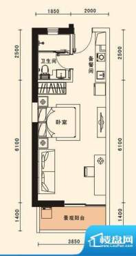 格力香樟户型图1栋12户型 1室1面积:47.64平米