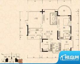 金域时代户型图1单元01房 3室2面积:148.37平米