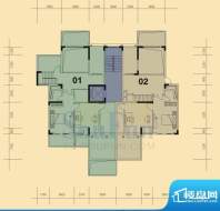 旭日华庭户型图1号楼9层复式上面积:174.00平米