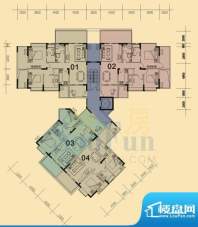 旭日华庭户型图3号楼1、2单元 面积:107.00平米