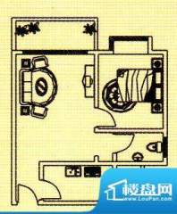 富逸花园户型图一房 1室1厅1卫面积:55.59平米