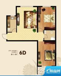 大北京城上城户型图6D户型 2室面积:80.00平米