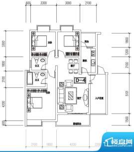 金澜半岛D4户型 3室面积:109.31m平米