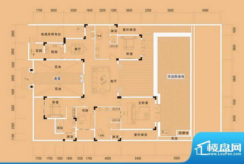 布洛陀小镇D户型 4室面积:193.60m平米