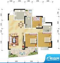 雍河湾F4 3室2厅2卫面积:119.83m平米