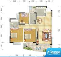 雍河湾F3 3室2厅2卫面积:120.05m平米