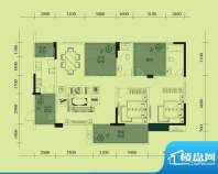 奥韵未来城C2型两室面积:121.47m平米